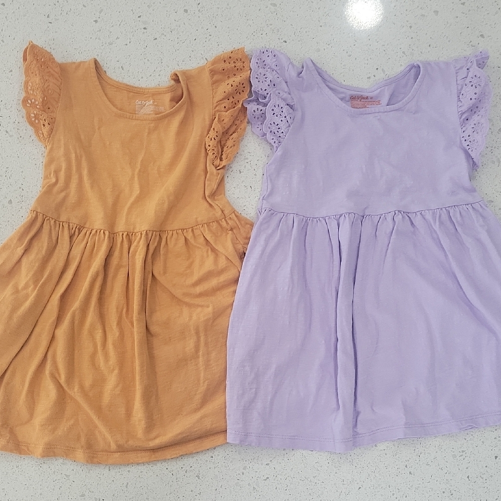 2 Cat & Jack Toddler Girls Knit Jersey Dress W/ Pockets